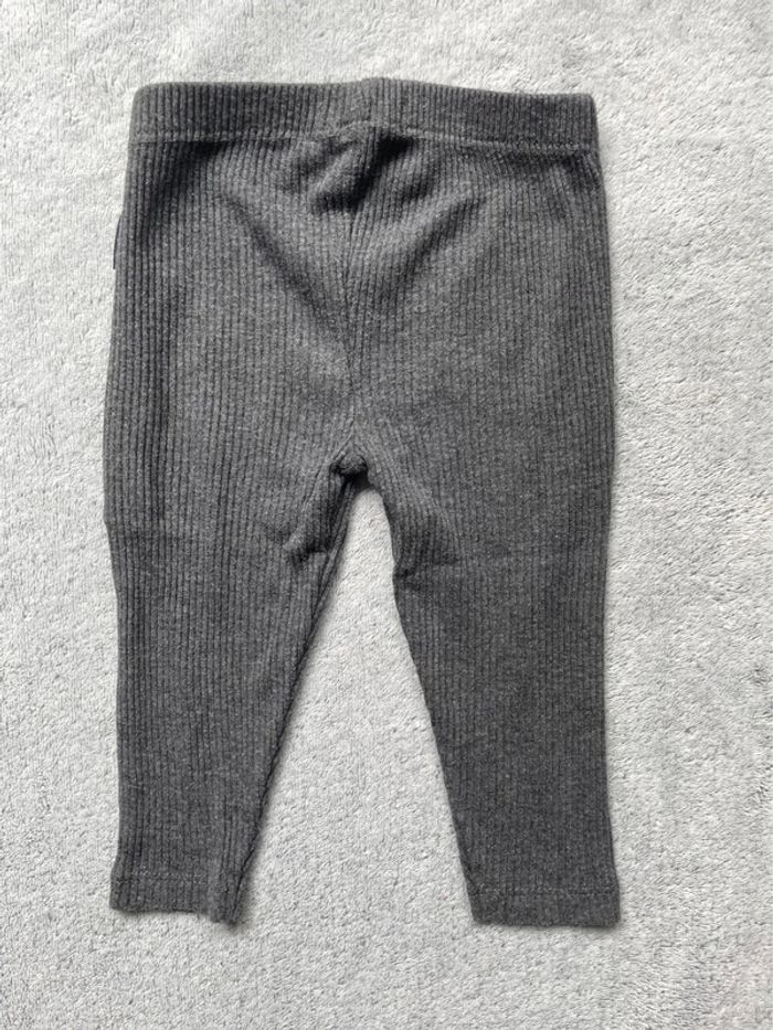 Legging gris maille côtelé, 12 mois - photo numéro 2