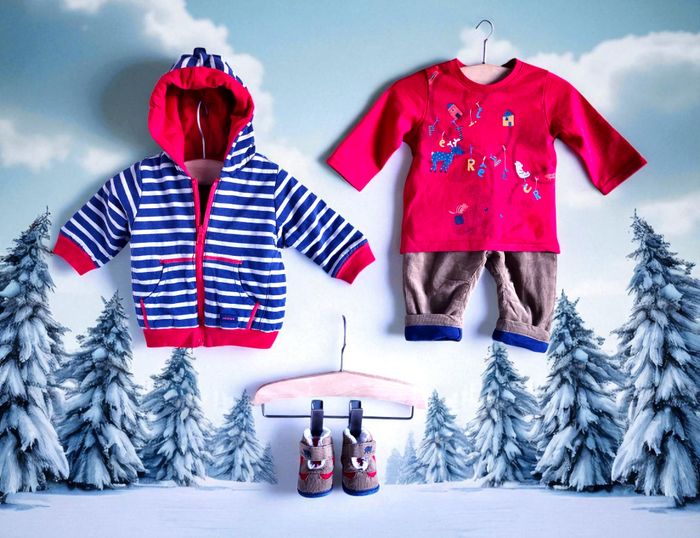 CATIMINI - ENSEMBLE 5P BÉBÉ GARCON AVEC GILET RÉVERSIBLE & BOTTILLONS FOURRÉS 3M - photo numéro 2