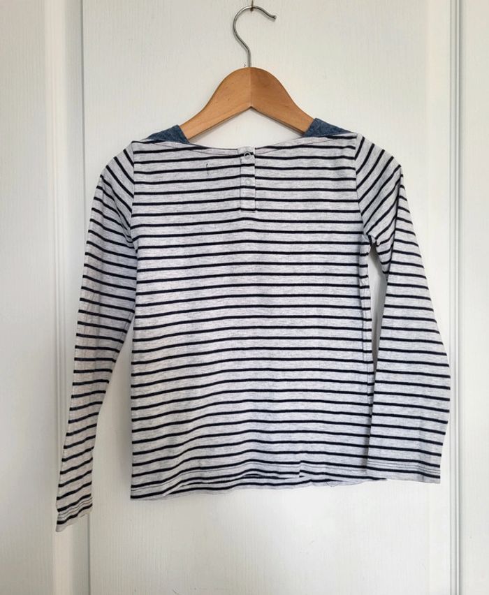 T-shirt manche longue marinière okaidi 8 ans - photo numéro 3