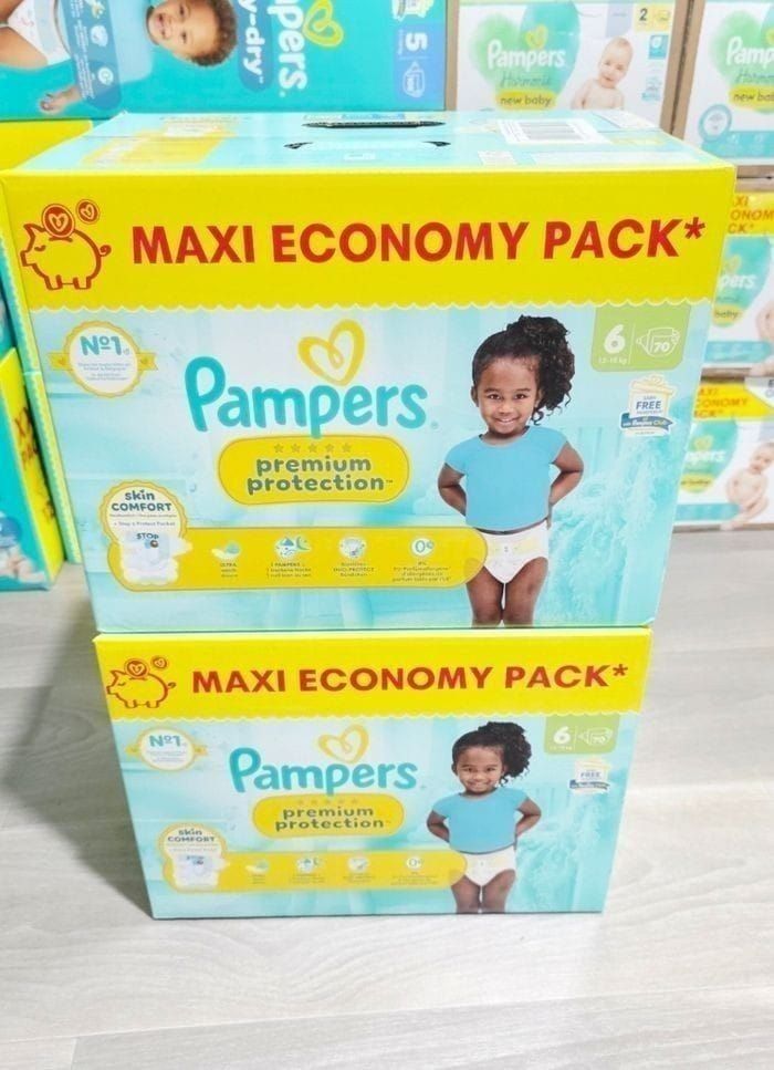 2× Couches Pampers Premium taille 6 MAXI PACK ×140
