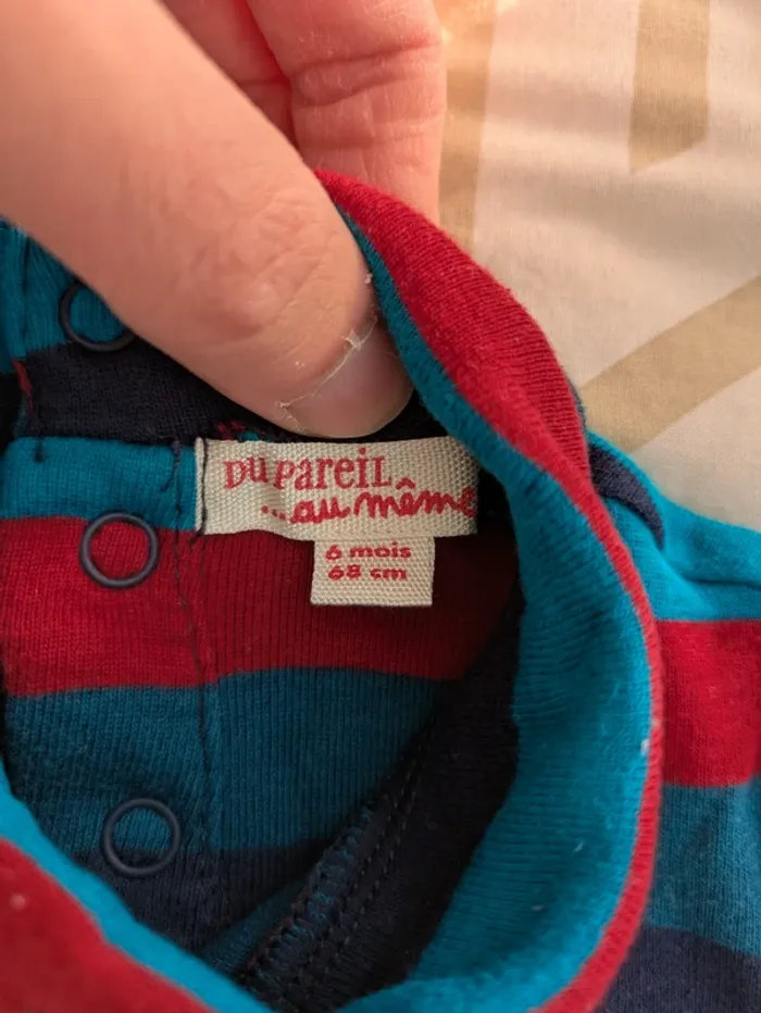 Sous-pull Col Roulé DPAM - 6 Mois (68 cm) - Rayé & Motif Boxing - photo numéro 3