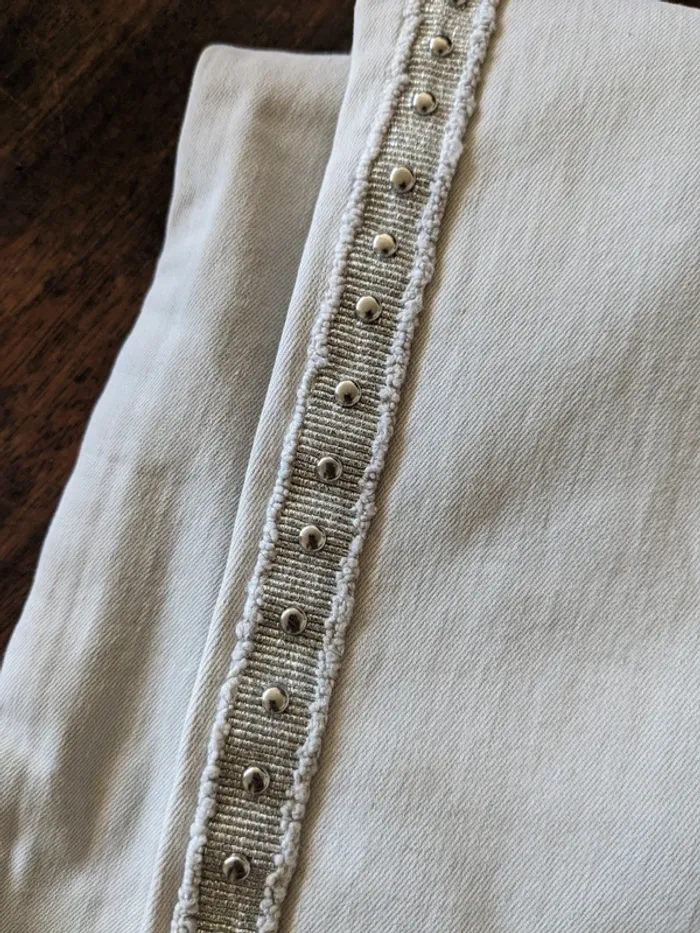 Pantalon slim Melly&Co - blanc cassé/strass - photo numéro 4