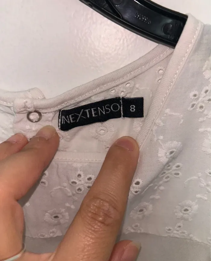 Robe blanche et moutarde fille taille 8 ans inextenso - photo numéro 4