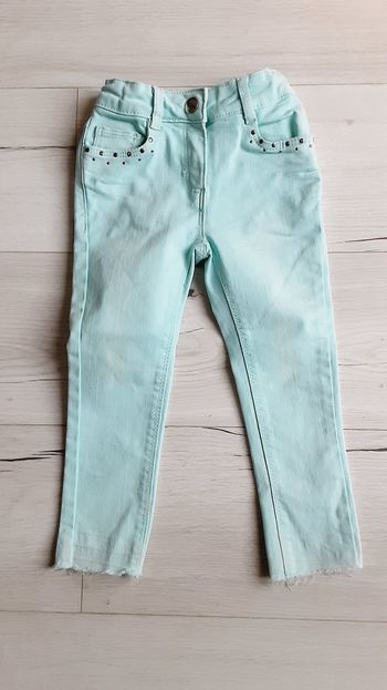 Vêtement fille pantalon jean menthe Orchestra 4 ans