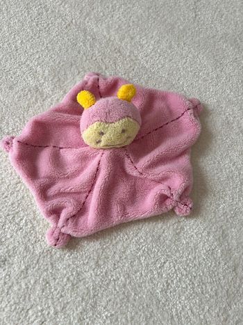 Doudou plat coccinelle rose