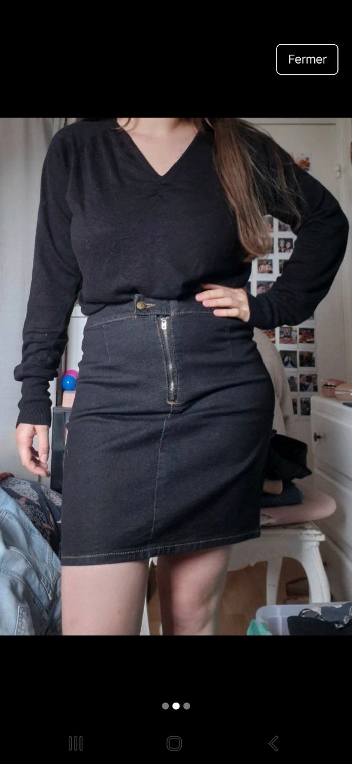 Jupe en jean noir - photo numéro 2