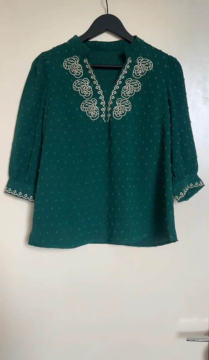 Top/chemise vert (bleu canard) T36 - Neuf 💚