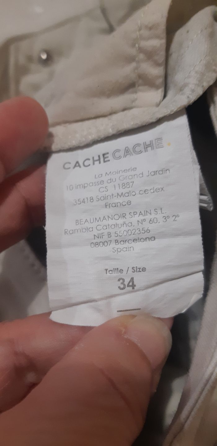 Jean slim taille 34 Cache Cache écru taille XS - photo numéro 2