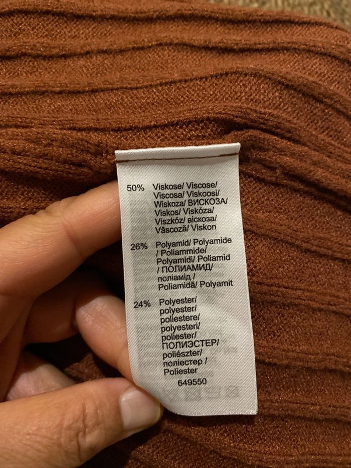 Superbe Pull Col Marron Taille 48-50 - photo numéro 7
