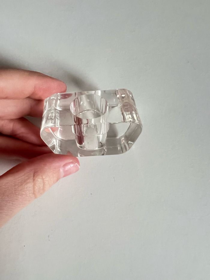 Bougeoir en plastique robuste - Design élégant - Transparent