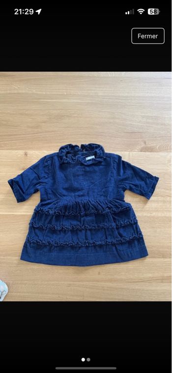Robe velours Petit Bateau 3 mois