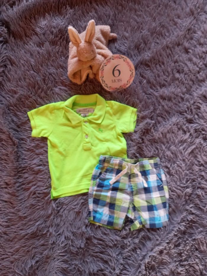 Ensemble été short + tshirt garçon 6 mois - photo numéro 2