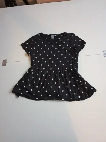 Tunique elos 156 162 à petit pois noir et blanc