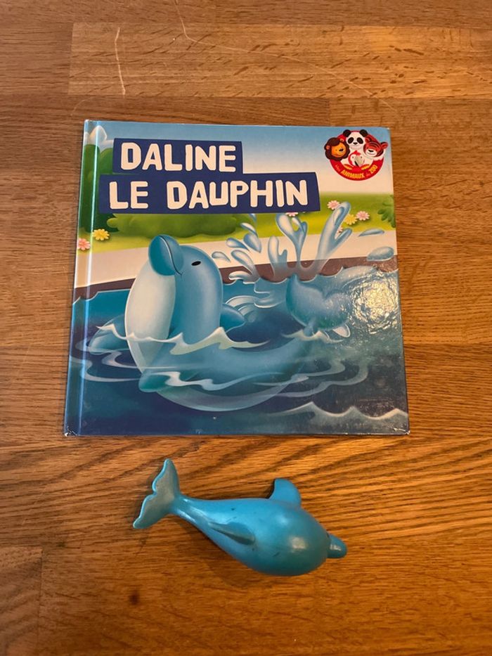 Livre collection Les animaux du zoo Daline le dauphin avec une figurine dauphin