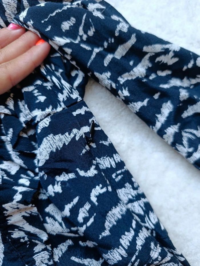 Robe Zara noir et blanc M manches longues légère fluide - photo numéro 9
