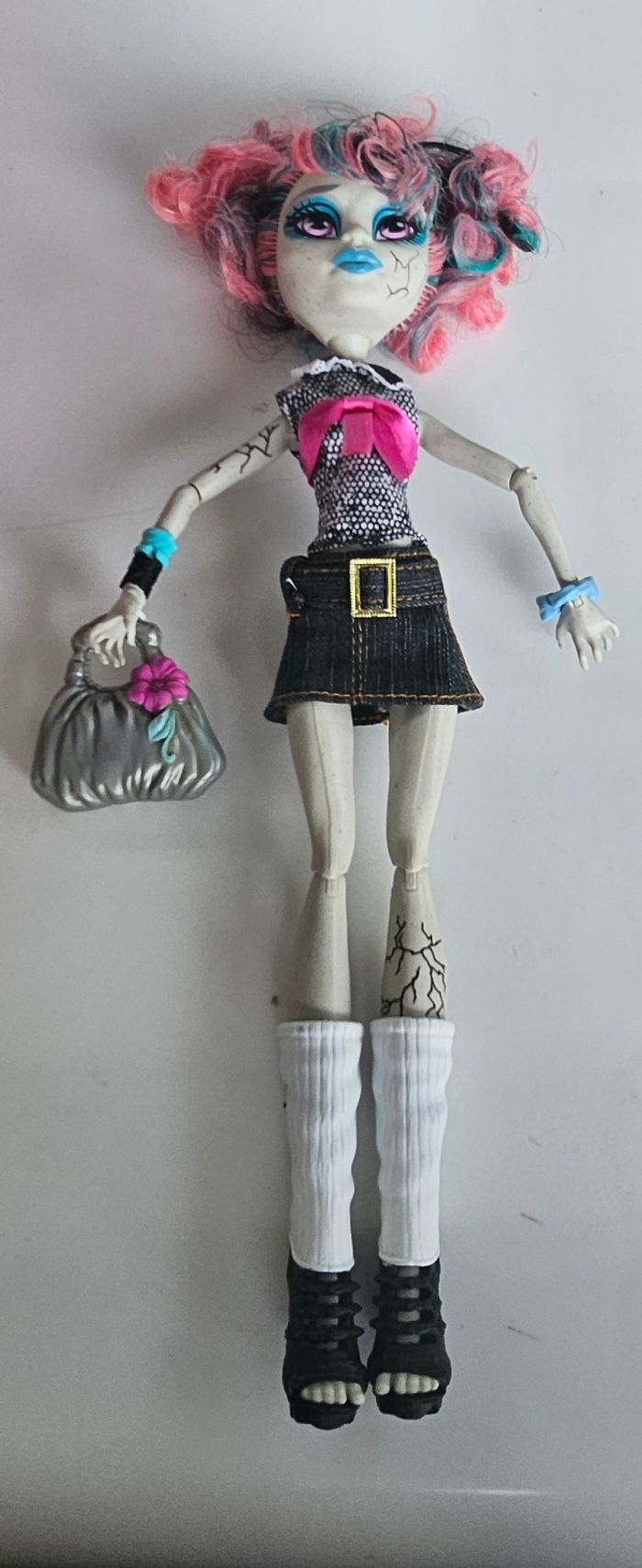 Poupée monster higt  grise et rose - photo numéro 2