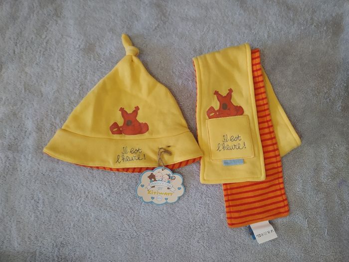 Bonnet et écharpe Jaune chat