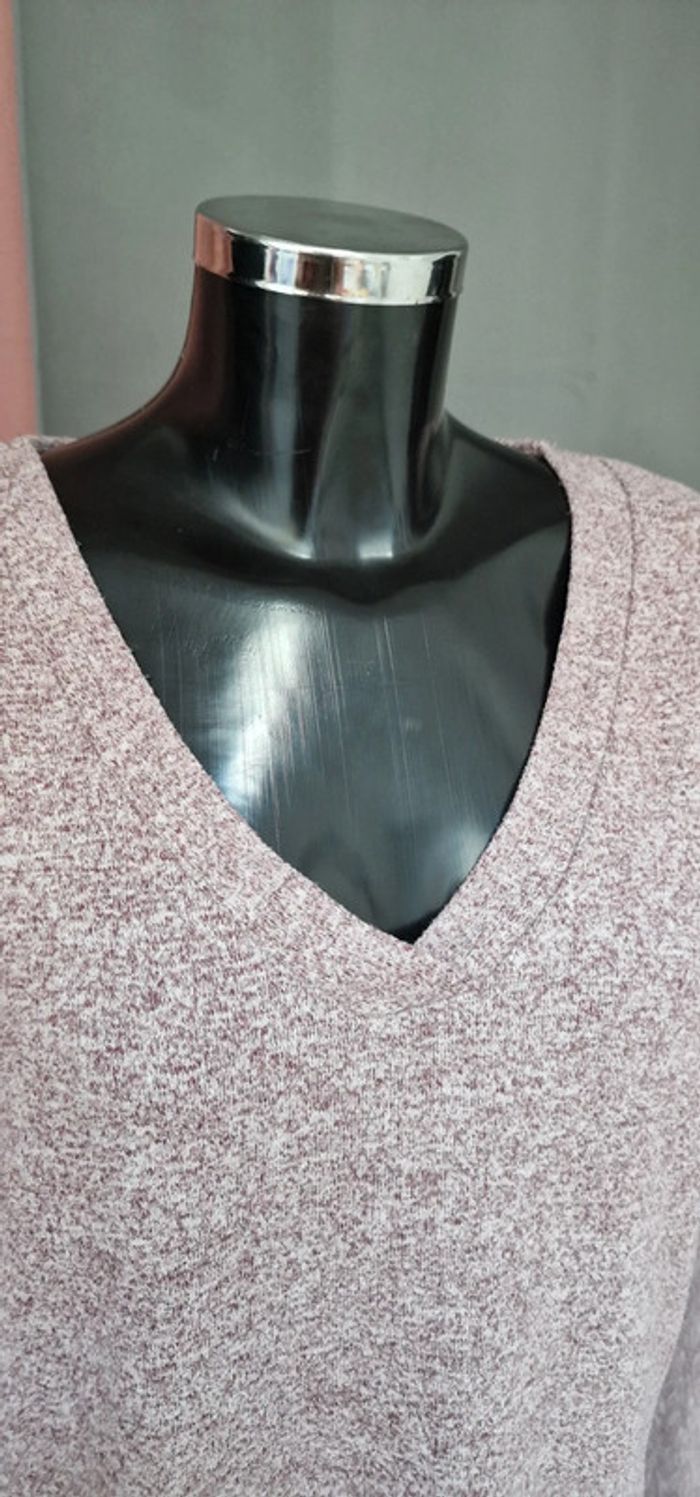 Pull bordeaux chiné - photo numéro 3