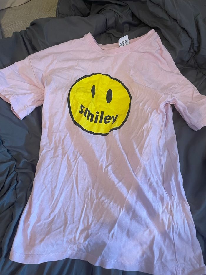 T-shirt smiley rose taille xxs - photo numéro 1