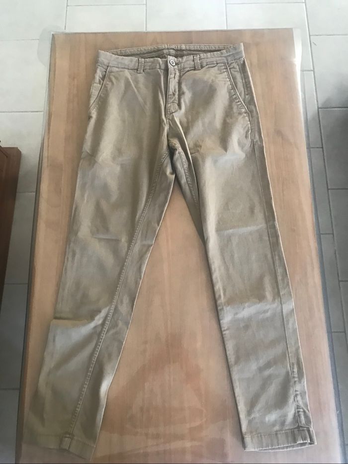 Pantalon coton marron Zara Taille 40 - photo numéro 2