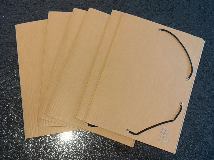 Lot de 6 pochettes cartonnées marron