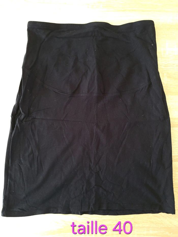 Jupe élastique noire grossesse