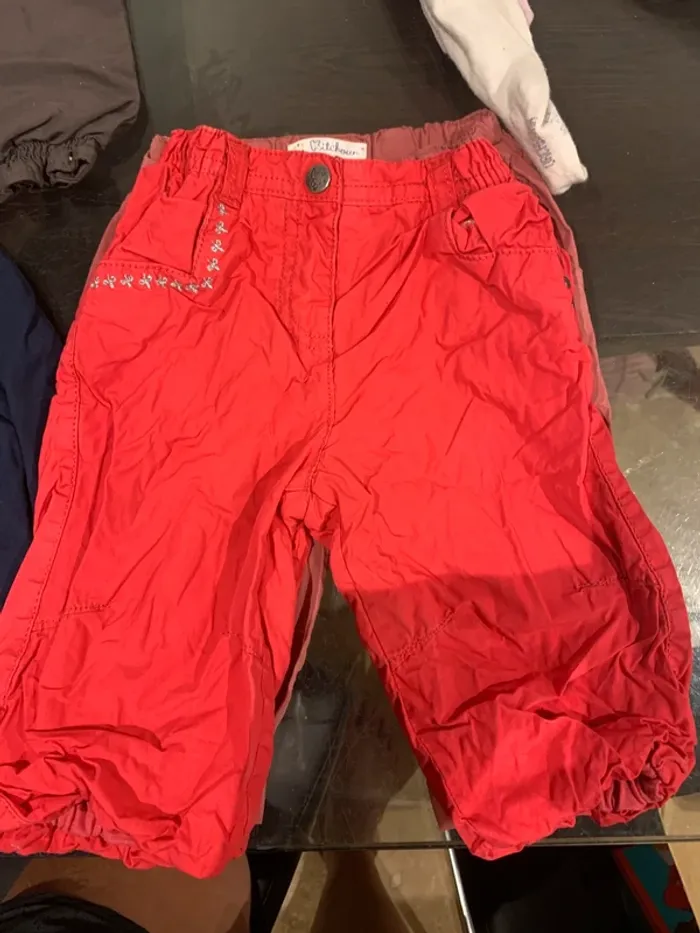 👶 Lot 4 pantalons + 2 collants fille – 12 mois – Bon état - photo numéro 5