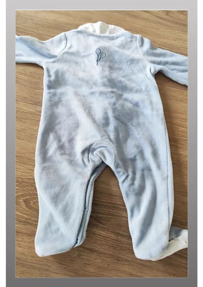 Pyjama bleu clair Mon premier Major 1 mois - photo numéro 4