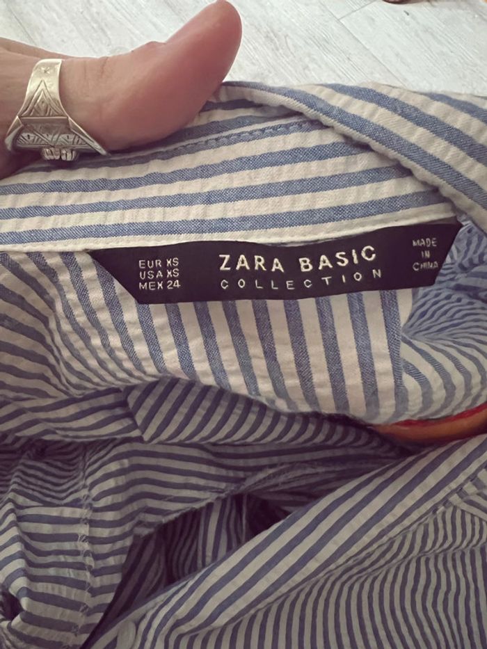 Combishort / combinaison short Zara bleu blanc rayure dessin dos XS - photo numéro 7