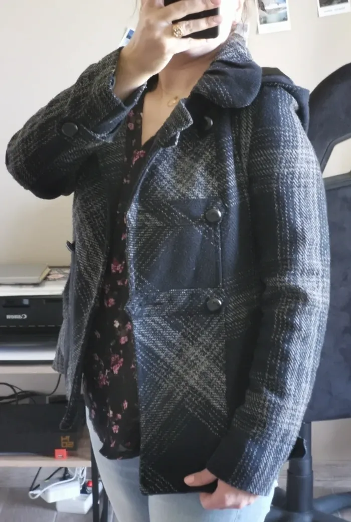 Veste caban court laine - photo numéro 2