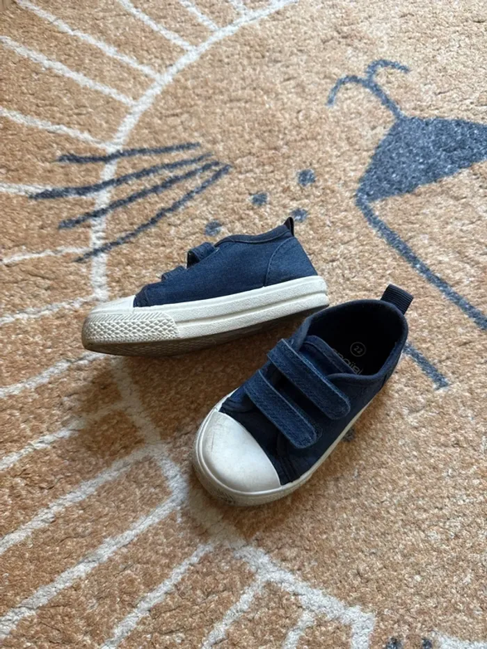 Chaussure à scratch bleu marine - photo numéro 2