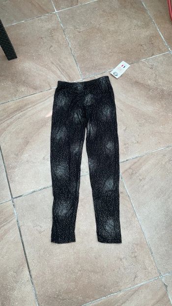 Legging noir paillettes argentées NEUF (n°35)