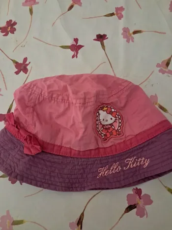 Ravissant chapeau / bob Hello Kitty Sanrio 100%coton, rose et violet - T54