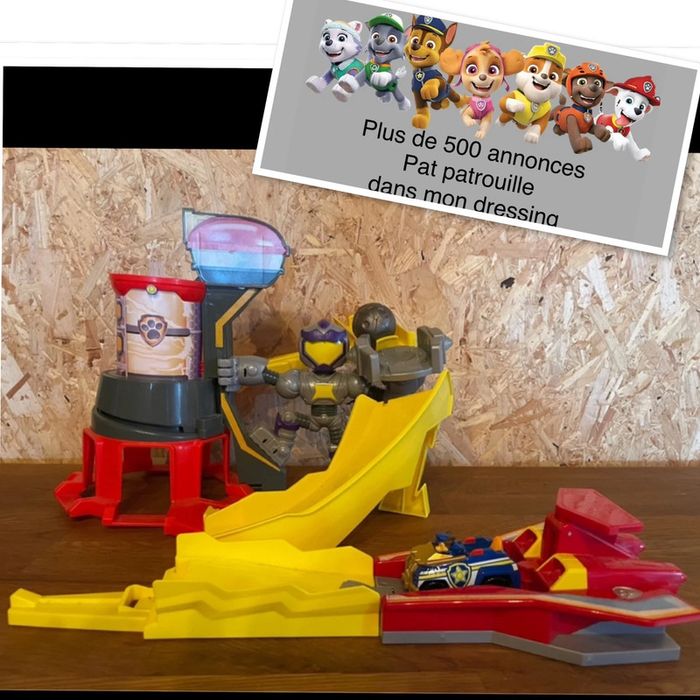 Playset Meteor Track Set Mighty Pups Charged Up Pat'Patrouille avec Chase True métal et sa boule