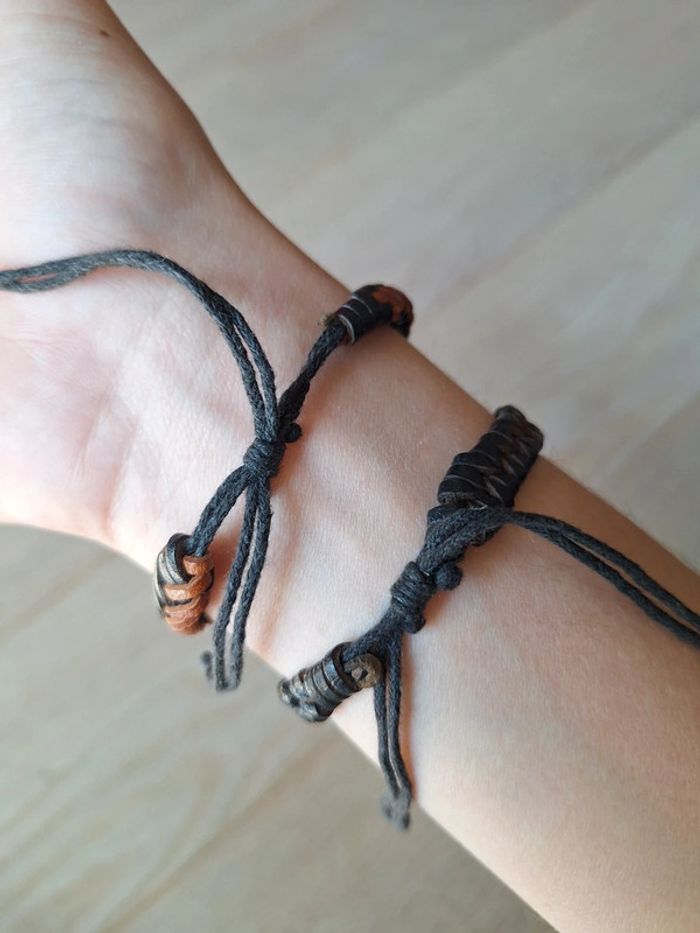 Lot 2 bracelet effet cuire - photo numéro 2