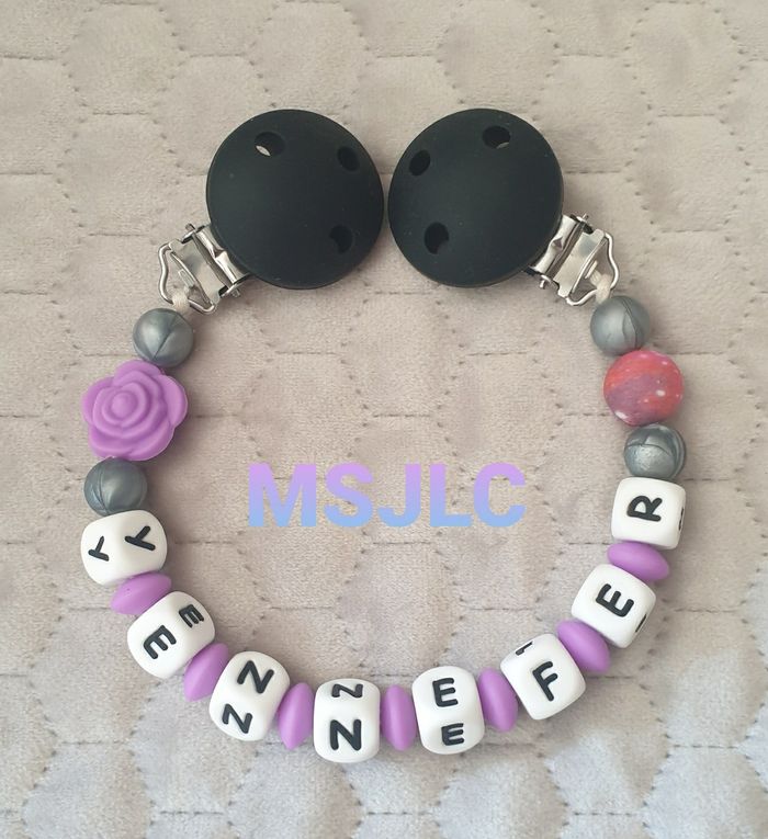 Attache doudou personnalisé Petite Rose