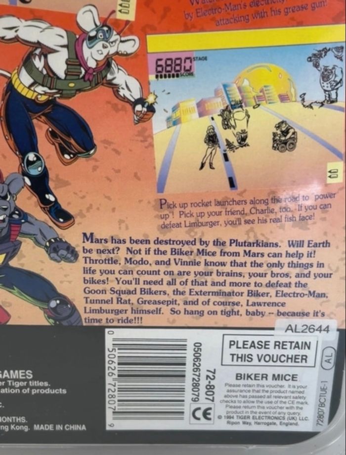 Tiger Electronics " Collector Numéroté " modèle: Biker Mice From Mars 1994 ( Neuf sous Blister) - photo numéro 9
