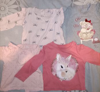 Lot de 4 t-shirts manche longue pour fille