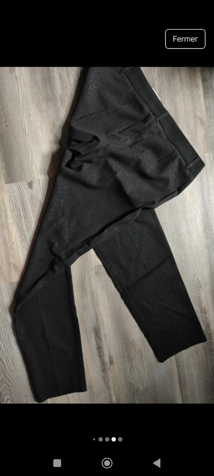 Pantalon noir avec motifs Camaïeu femme comme Neuf taille 38 - photo numéro 7