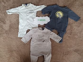 Lot 3 pyjamas coton 1 mois