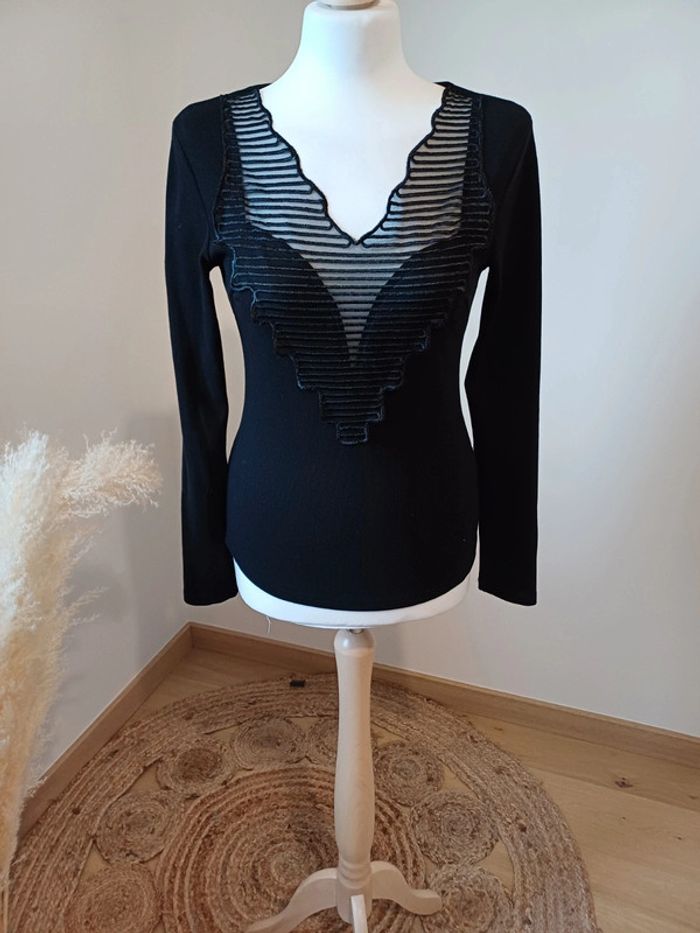 Blouse noire sexy Giorgia taille S 36
