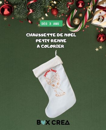 Chaussette de Noël à colorier – Petit Renne