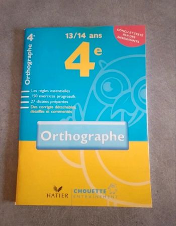 Cahier d'exercice d'orthographe 4eme Neuf