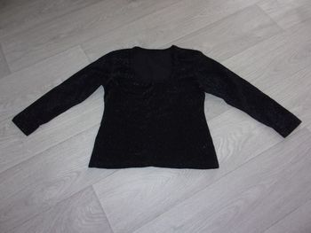 Tee shirt noir scintillant soirée taille M NEUF