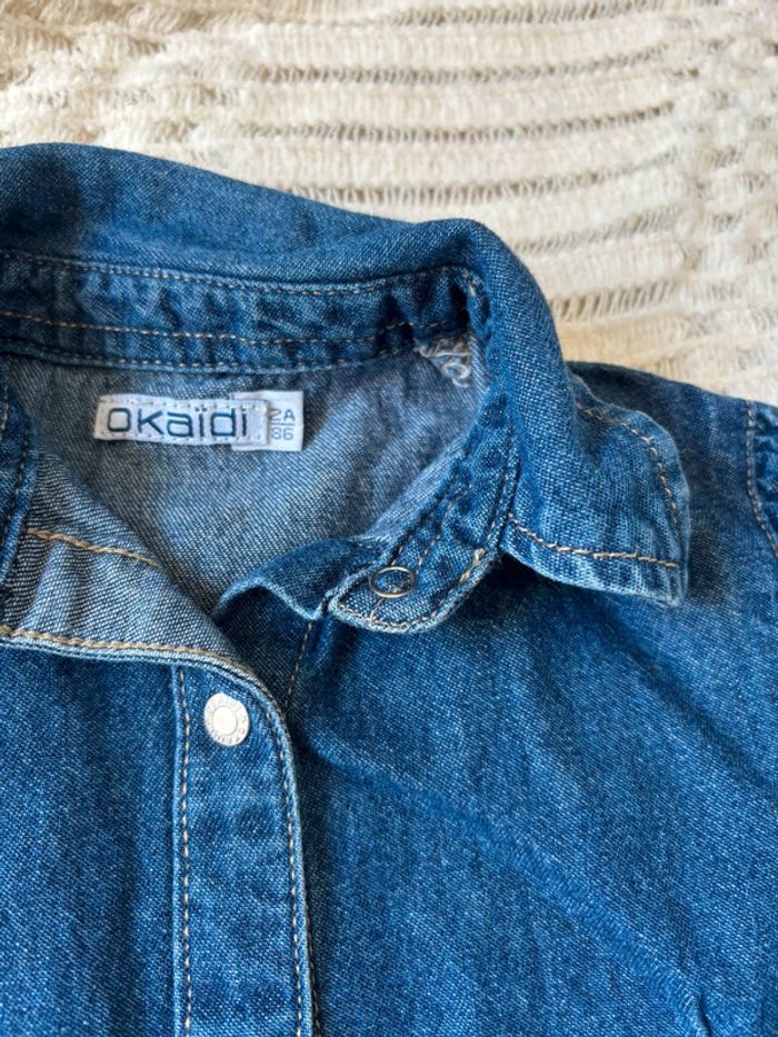 Chemise en jean fille Okaidi 2 ans - photo numéro 2