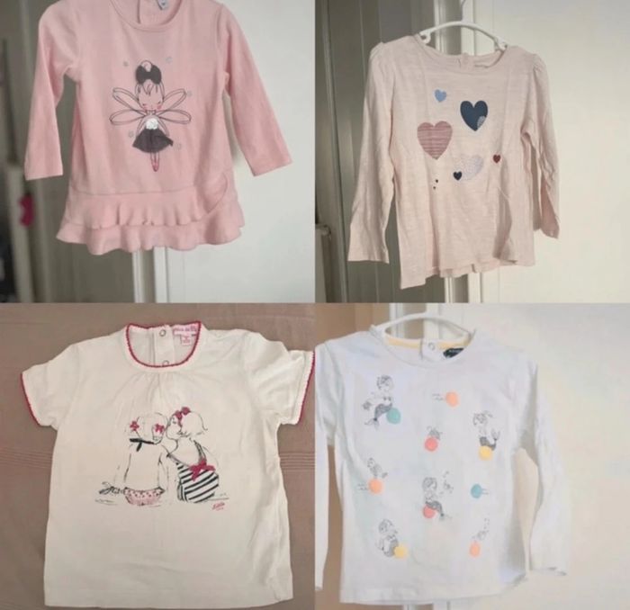 Lot 4 tshirts + 1 pantalon bébé fille - photo numéro 2