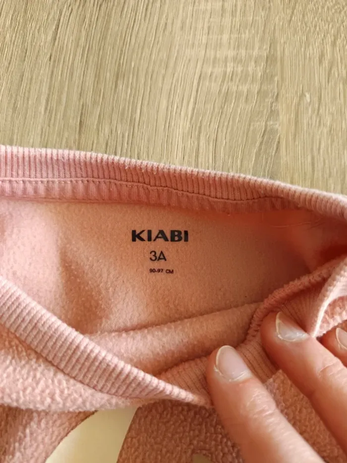 Haut de pyjama chaud rose lapin lune étoiles fille 3 ans Kiabi - photo numéro 4