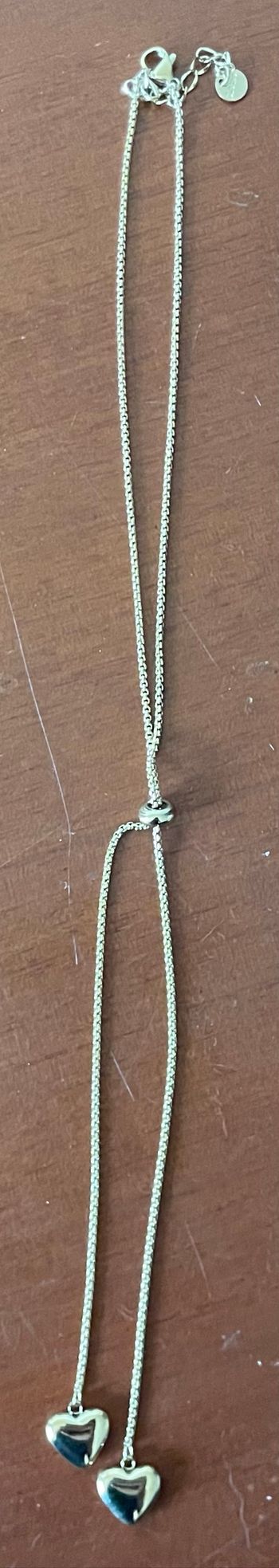 Collier double cœur ajustable