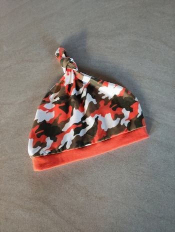 Bonnet camouflé orange et kaki