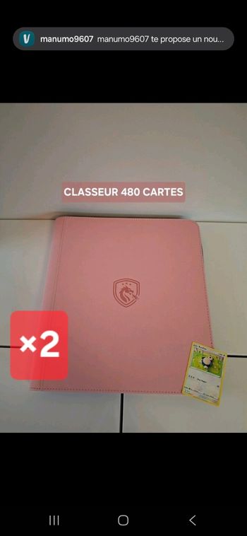 2 classeurs 480 cartes en rose
